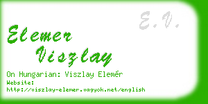 elemer viszlay business card