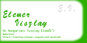 elemer viszlay business card